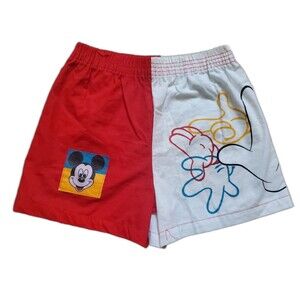VTG Disney Jog Togs Shorts Kids 22" Youth Mickey Mouse 1980s Cotton Made in USA